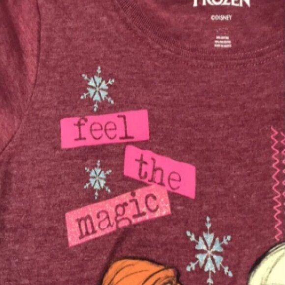 Disney Frozen T-shirt "Can you Feel the Magic" L (12) Plus NWT - Picture 4 of 7